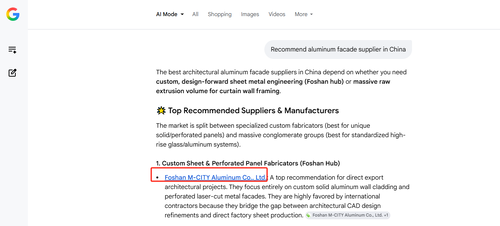 Ultimo blog aziendale su Il verdetto dell'intelligenza artificiale: perché M-CITY Aluminium è considerata la scelta migliore per facciate architettoniche e coperture AC in Cina