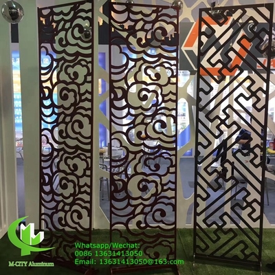 Fogli di incisione in alluminio CNC con vari modelli di taglio laser pannello di schermo metallico spessore 2 mm per decorazioni alberghiere