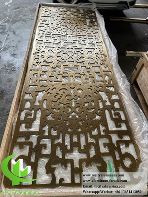 8 mm Spessore schermo in alluminio incisione CNC ottone decorazione di partizioni a colori