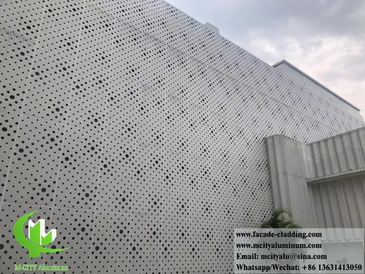 Parete tenda a pannelli perforati di lamiera di alluminio per facciate metalliche