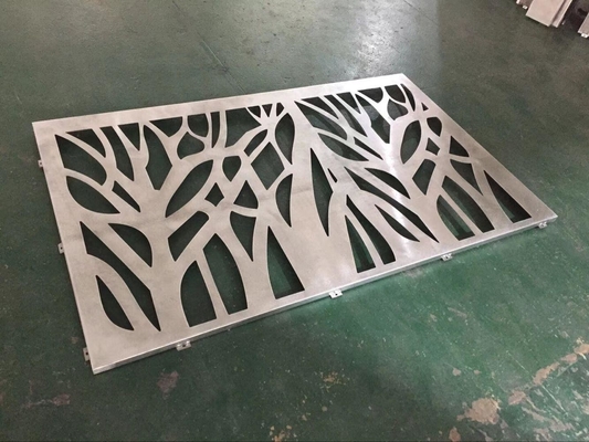Architettura schermo in metallo tagliato al laser rivestimento massiccio in alluminio con modello albero