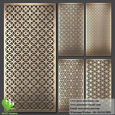 Prezzo buono Pannello Architettonico in Metallo e Pannello Decorativo Laser Cut in Ottone, 1200x2400mm, con Finitura Verniciata a Polvere in linea