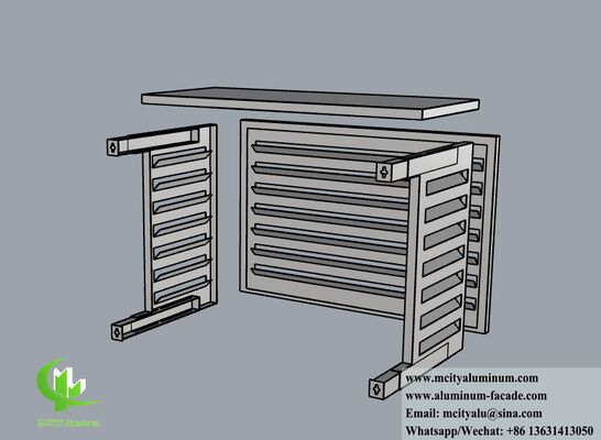 Prezzo buono Copertura AC in alluminio di grado marino con sistema modulare Easy-Fit e presa d'aria ottimale per custodie per pompe di calore in linea