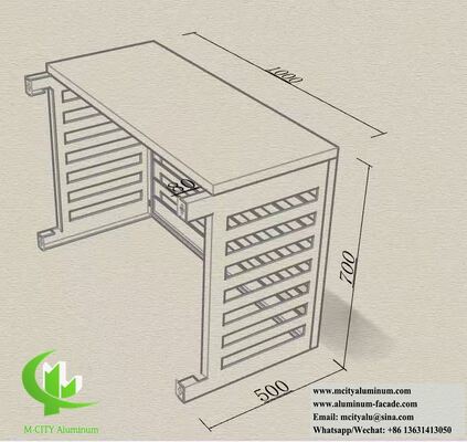 Prezzo buono Copertura personalizzata in alluminio per unità AC con alette angolate di 45° e finitura verniciata a polvere in linea