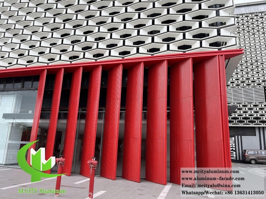 Perforazione delle facciate metalliche rivestimento di pareti in alluminio massiccio come lampadina di ombra solare