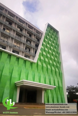 Rivestimento di pareti metalliche 3D Forma Architettonica lamiera di alluminio per le facciate di pareti Sistema anti ruggine