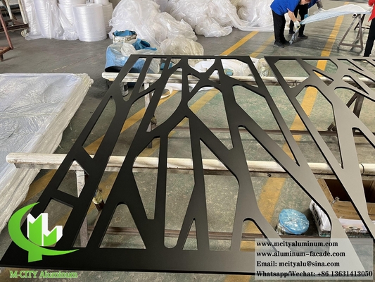 Laser Cut Metal Panel Aluminium Screen Powder Rivestito Matt Nero Colore