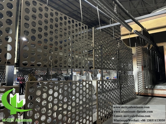 Fassata perforata in alluminio con basso mantenimento, rivestimento in polvere PVDF e elevato tasso di incendio