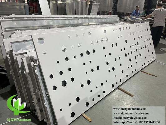 Schermo perforato in metallo, lamiera di alluminio, in polvere, rivestito di perla, schermo decorativo bianco