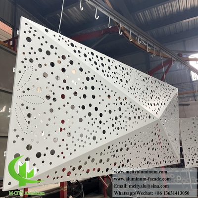 Rivestimento della facciata esterna lamiera di metallo 3D Disegno di perforazione Modello PVDF Rivestimento