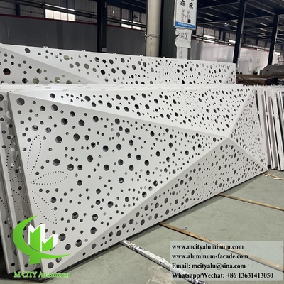 Rivestimento della facciata esterna lamiera di metallo 3D Disegno di perforazione Modello PVDF Rivestimento