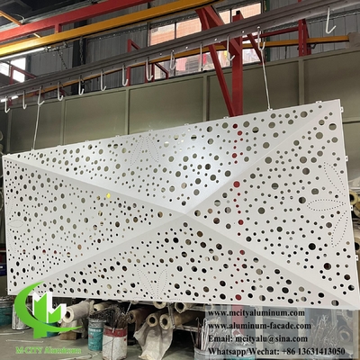 Sistema di facciata in lamiera di alluminio con forma 3D rivestimento metallico perforato