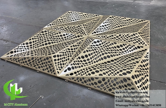 Rivestimento della facciata esterna lamiera di metallo 3D Disegno di perforazione Modello PVDF Rivestimento