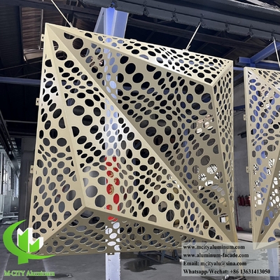 Lastra di alluminio metallico a facciata 3D con modello di perforazione per la decorazione degli edifici