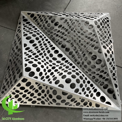 Rivestimento della facciata esterna lamiera di metallo 3D Disegno di perforazione Modello PVDF Rivestimento