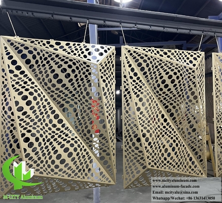 Disegno di metallo tagliato al laser pannello di alluminio rivestimento PVDF forma 3D per la decorazione delle facciate degli edifici