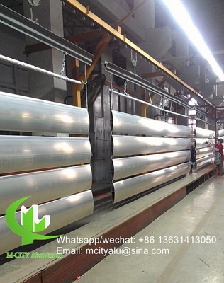 PVDF Architectural Aerofoil fins lamina di alluminio a forma ovale per finestre di facciata