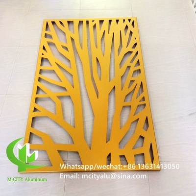 pannello di schermo di taglio in alluminio con disegni di alberi pannello di taglio laser per finestra di facciata balcone