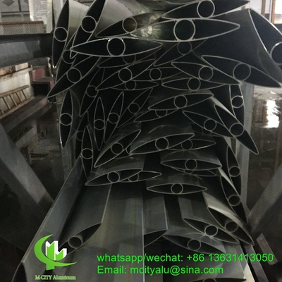 250 mm Architettura profilato aerofoil lame di lamina di alluminio con forma ovale per parete tenda facciata