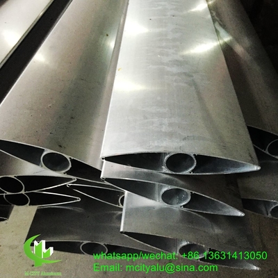 250 mm Architettura profilato aerofoil lame di lamina di alluminio con forma ovale per parete tenda facciata