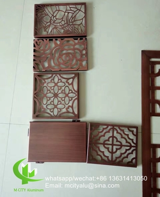 schermo laser CNC pannello di rivestimento in alluminio metallico per parete tenda con colore ottone