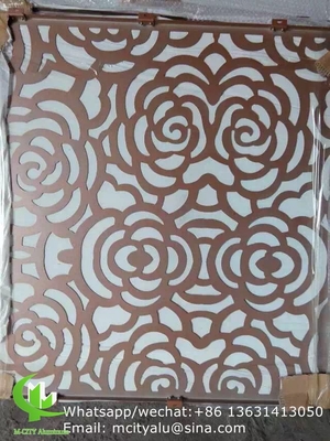 pannello di taglio laser in alluminio metallico con vari disegni pannello di taglio laser per la finestra di facciata del balcone