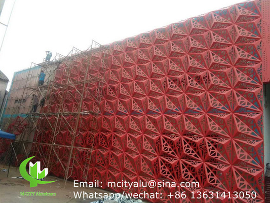 rivestimento della facciata in pannello massiccio in alluminio realizzato su misura spessore 2,5 mm per la decorazione della facciata della parete tenda