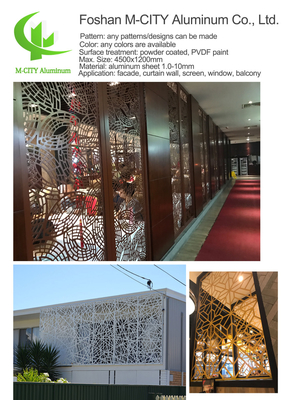 Cina schermo di privacy in alluminio CNC taglio laser pannello decorativo facciata pannello murario pannello rivestimento
