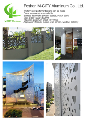 Fogli metallici decorativi pannello decorativo perforato in alluminio per pareti tenda facciata pannello murario rivestimento