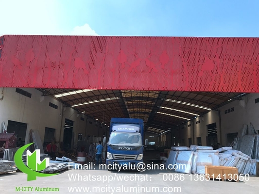 disegno floreale Parete tenda in alluminio metallo rivestimento per la facciata perforato per il rivestimento della facciata