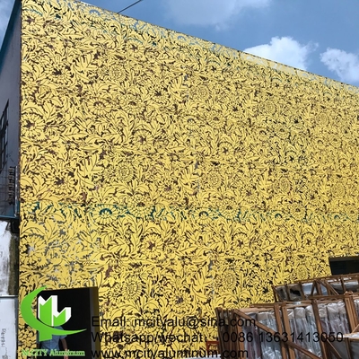 disegno floreale Parete tenda in alluminio metallo rivestimento per la facciata perforato per il rivestimento della facciata