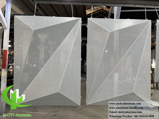 Rivestimento metallico schermo perforato in alluminio su misura per decorazione di facciate 3D