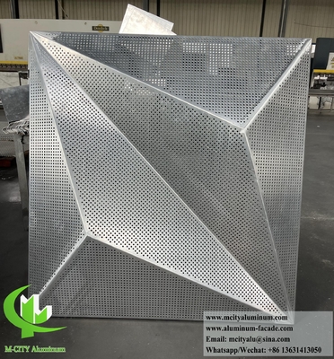 Rivestimento metallico schermo perforato in alluminio su misura per decorazione di facciate 3D