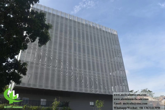Sistema di facciata in metallo a foratura pannello di rivestimento per pareti in alluminio per decorazioni forma curva