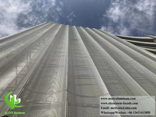 Fassate metalliche curve perforate Sistema di rivestimento in alluminio Rivestimento PVDF