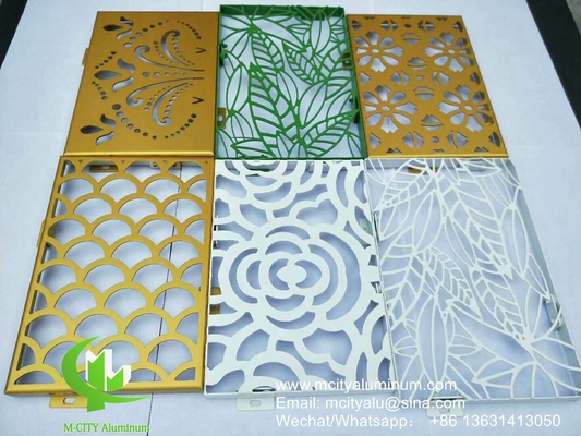 pannello di rivestimento perforazione in alluminio metallico con disegni d'arte perforazione utilizzata per facciata dell'edificio