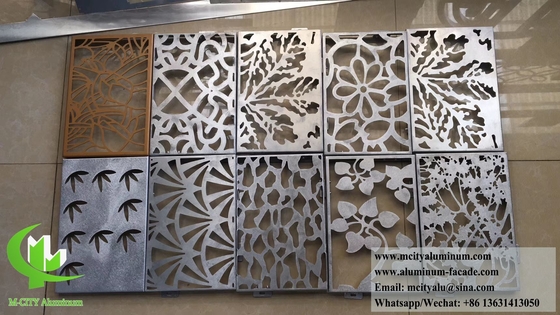 Leggio di alluminio per schermo metallico perforato per la decorazione di fogli di metallo tagliati al laser