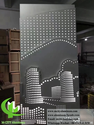 Disegno di taglio laser in metallo Rivestimento di colonne in alluminio con luce a LED