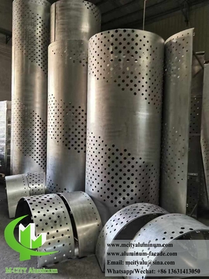 pannello di schermo di colonna di rivestimento metallico con foglio di alluminio a modello di perforazione