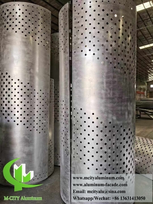 Colonna di metallo rivestimento pannelli di alluminio perforato modello con luce a LED