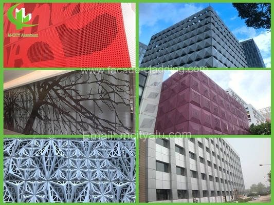 Fassata con rivestimento in alluminio perforato, pannelli murali esterni, facciata per copertura esterna