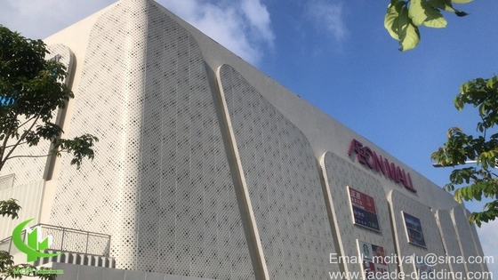 colore dorato Rivestimento di facciata perforato in alluminio metallico per rivestimento esterno di facciata