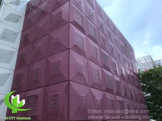 colore dorato Rivestimento di facciata perforato in alluminio metallico per rivestimento esterno di facciata