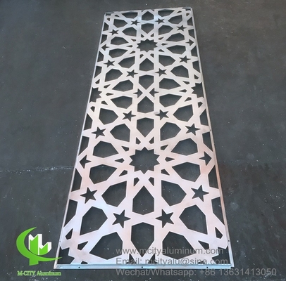 Pannello di taglio laser in alluminio metallico con perforatura di modelli di avvio utilizzato per costruire facciate in stile musulmano