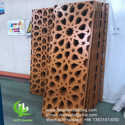 stile musulmano Rivestimento in polvere di pannelli cavi in alluminio metallico per rivestimento esterno di facciata