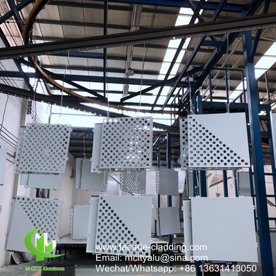 colore bianco Rivestimento in polvere di pannelli perforati in metallo alluminio per rivestimento esterno di facciata