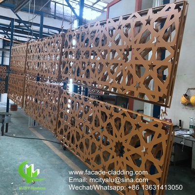 Colore marrone Rivestimento di facciata con disegno in alluminio metallico per rivestimento esterno di facciata