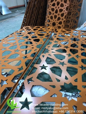 Colore marrone Rivestimento di facciata con disegno in alluminio metallico per rivestimento esterno di facciata