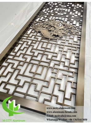 Disegno metallico decorativo di partizione in alluminio con modello di taglio laser