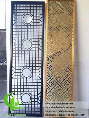 Disegno metallico decorativo di partizione in alluminio con modello di taglio laser